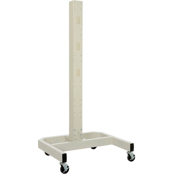 Global Industrial 78inH Mobile Post with Caster Base & Power Outlets, Beige 239200BGE - main